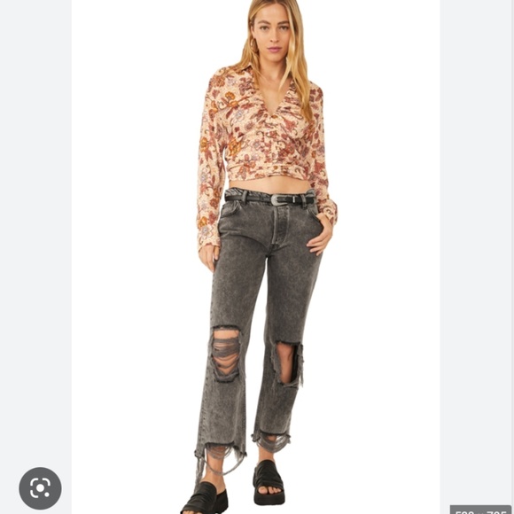 free people got you printed top in vintage combo nwt xs - Picture 1 of 4